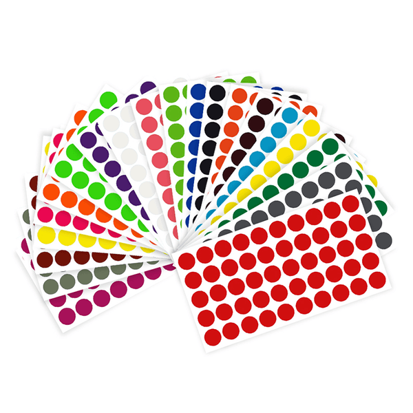 8mm Paper Coloured Dot Stickers