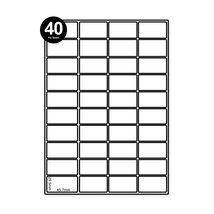 40 Label per sheet