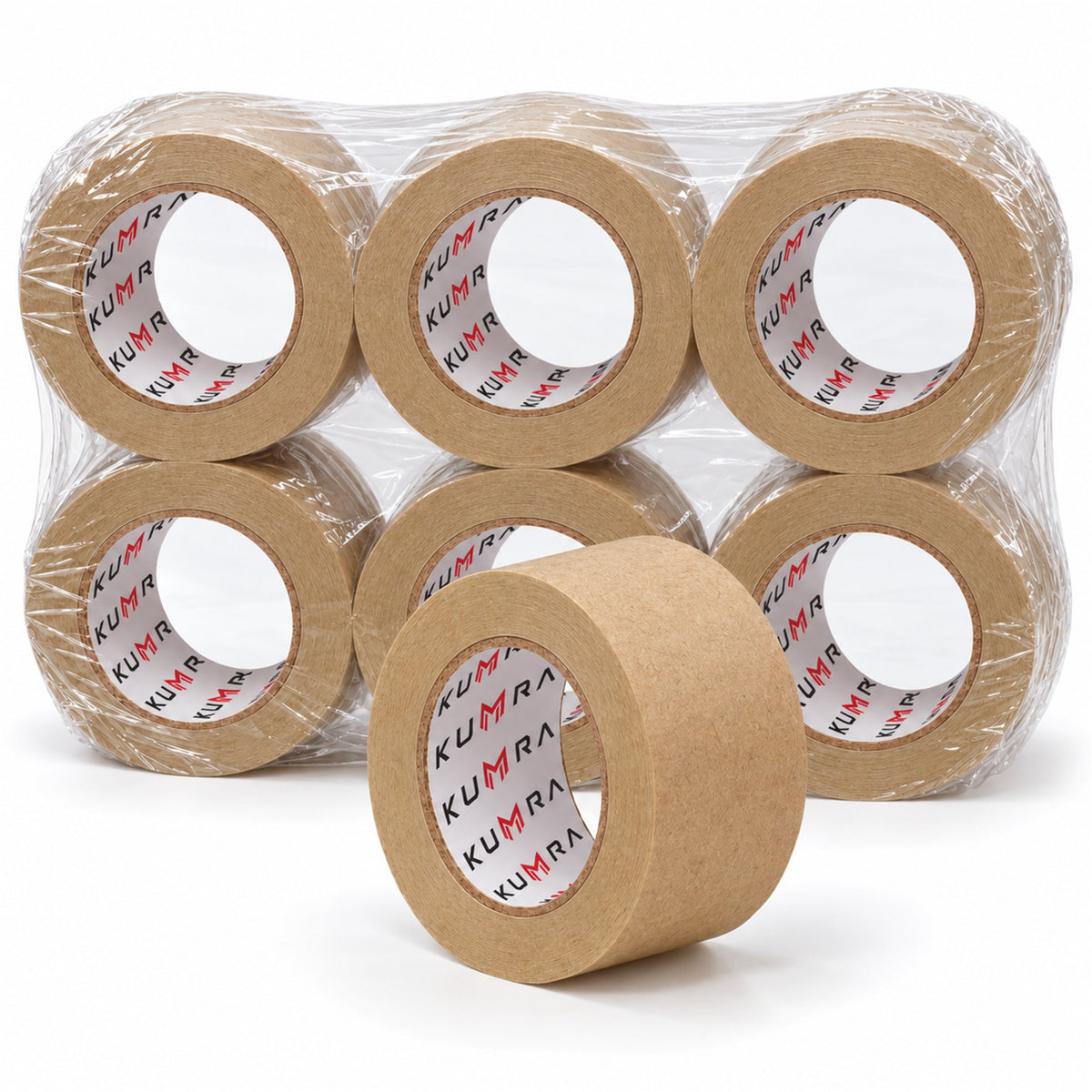 KUMRA Kraft Paper Tape 48mm x 50m - pack of rolls, shrink-wrapped