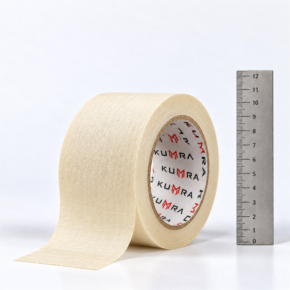 KUMRA Masking Tape 48mm x 30m - close-up with ruler for size