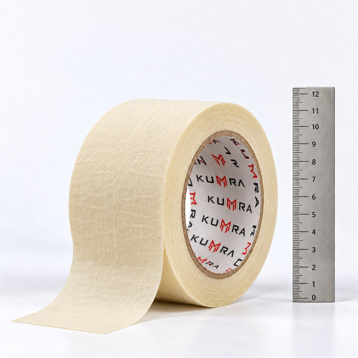 KUMRA Masking Tape 48mm x 45m - close-up with ruler for size