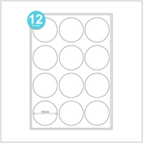 12 Round Labels A4 sheet