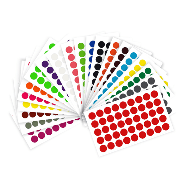 12mm Plastic Coloured Sticker Dots