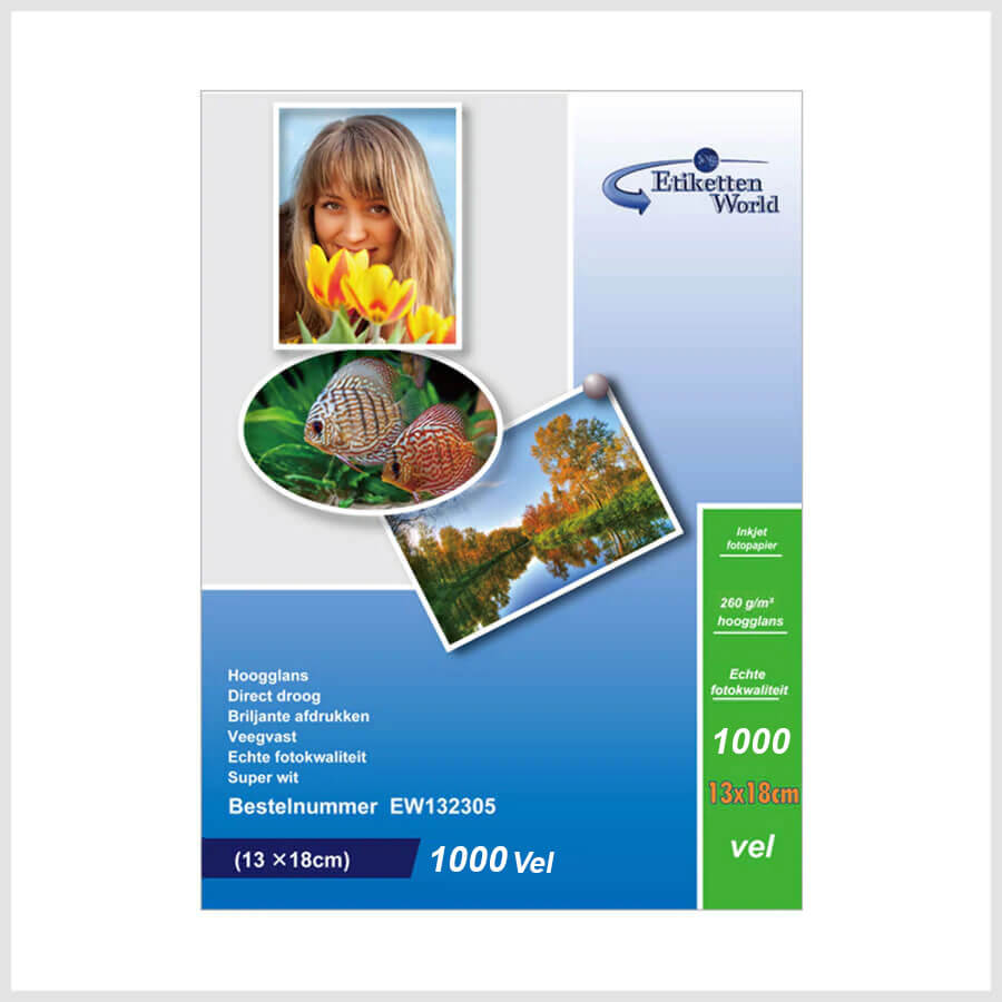Etiketten World 13x18 cm Inkjet Glossy Photo Paper heavy weight 230 & 260 GSM