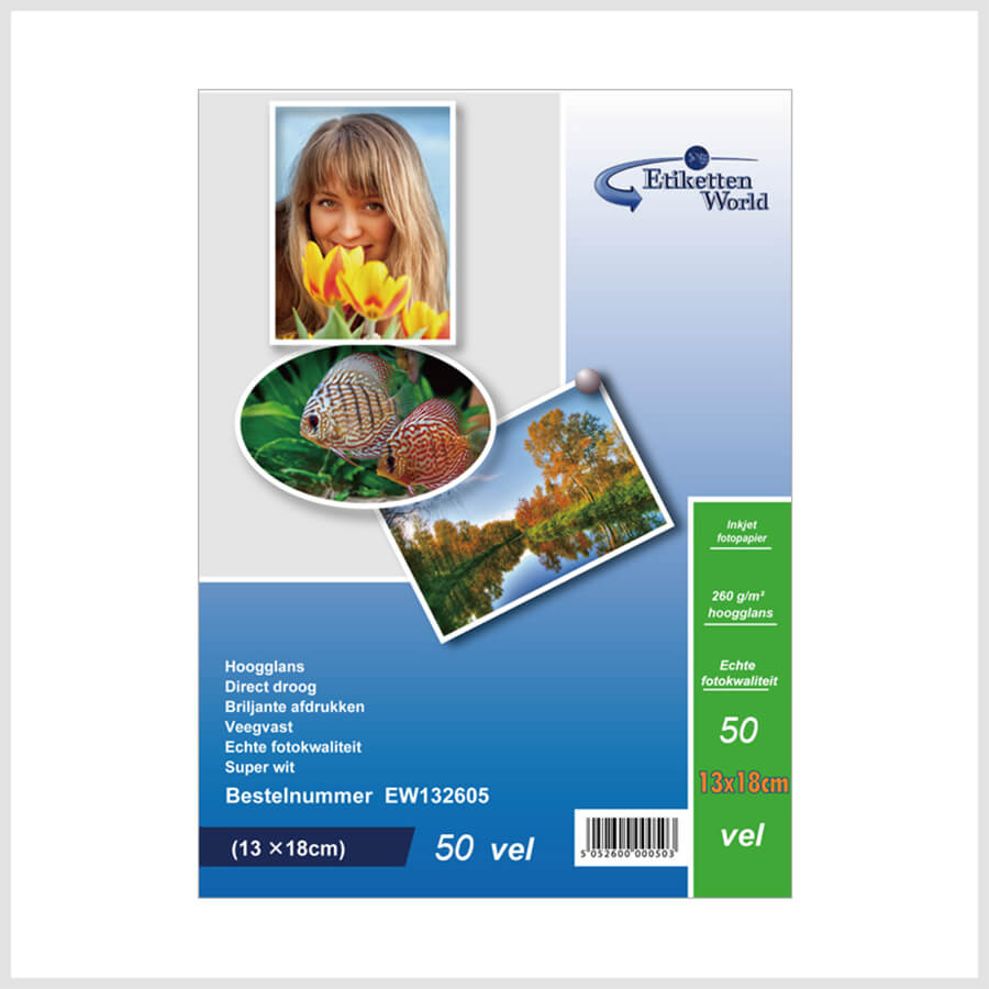 Etiketten World 13x18 cm Inkjet Glossy Photo Paper heavy weight 230 & 260 GSM