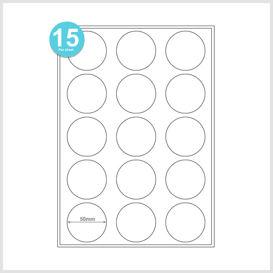 15 Round Labels A4 sheet