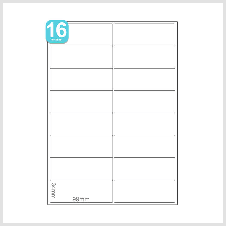 16 labels A4 sheet