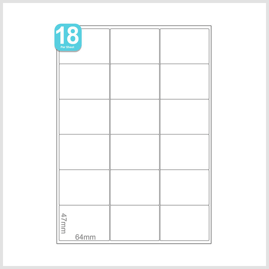 18 labels A4 sheet