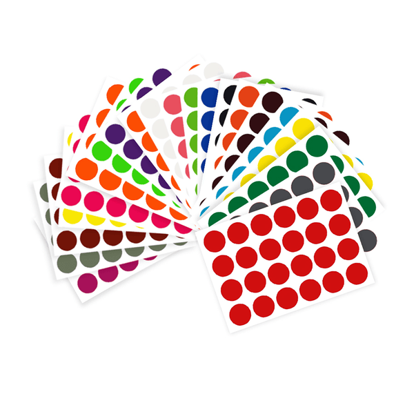 30mm Paper Coloured Dot Stickers