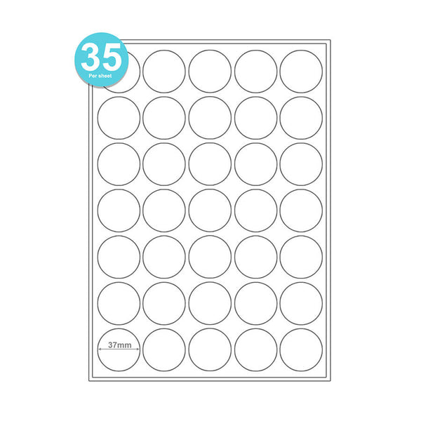 35 Round Labels Per A4 Sheet Sticker paper