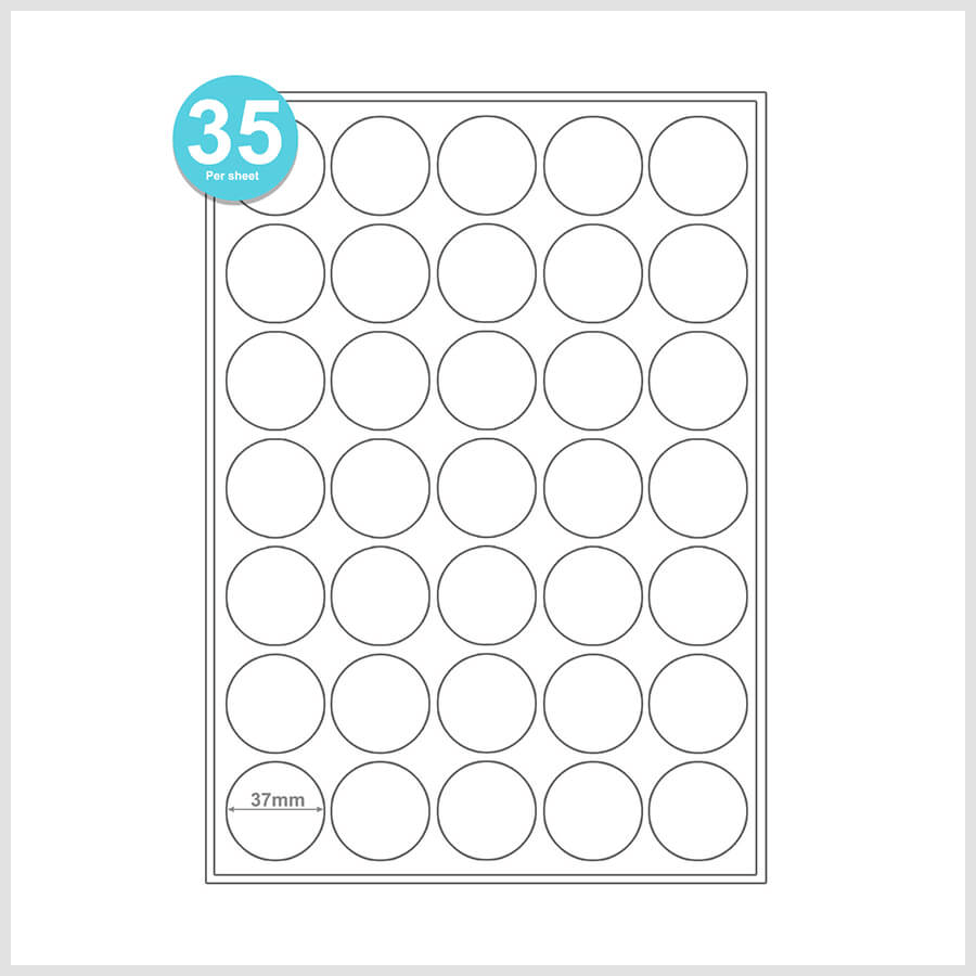 35 Round labels A4 sheet