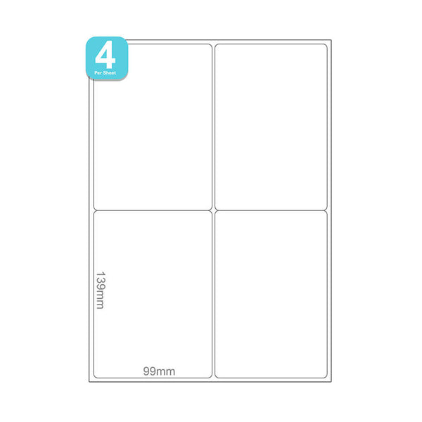 4 Labels Per A4 Sheet Sticker Paper