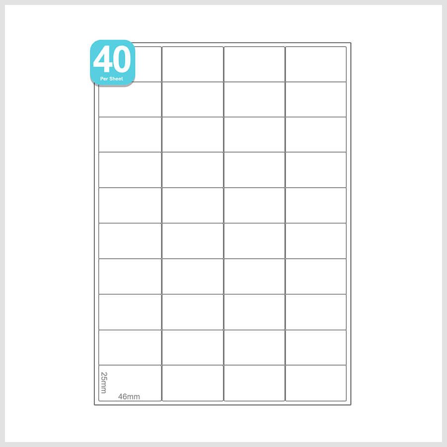 A4 Labels 40  Per Sheet