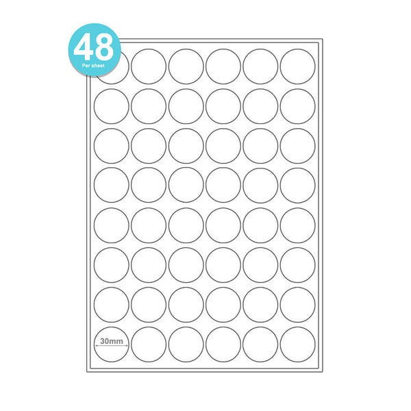 48 Round Labels Per A4 Sheet Address labels
