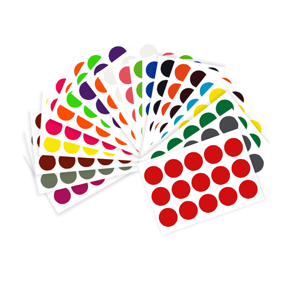 50mm Plastic Coloured Dot Stickers
