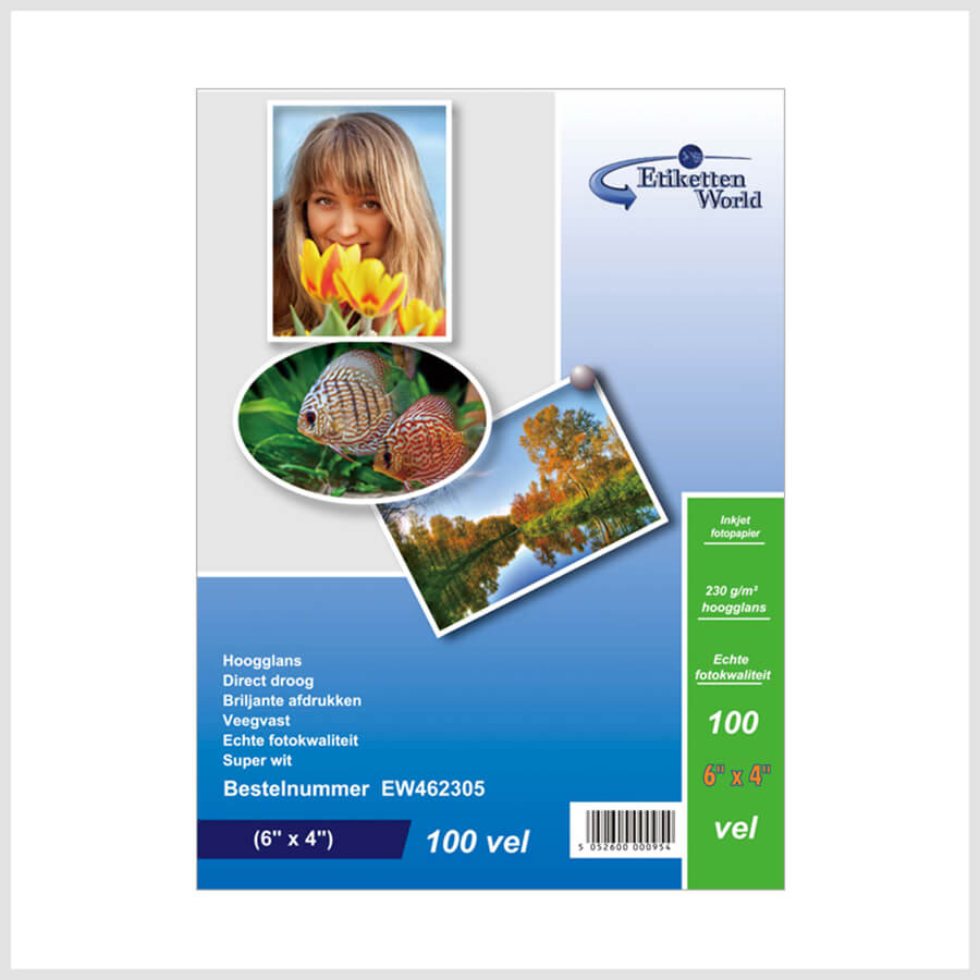 Etiketten World 6" x 4" Glossy Photo paper heavy weight 230 & 260 GSM