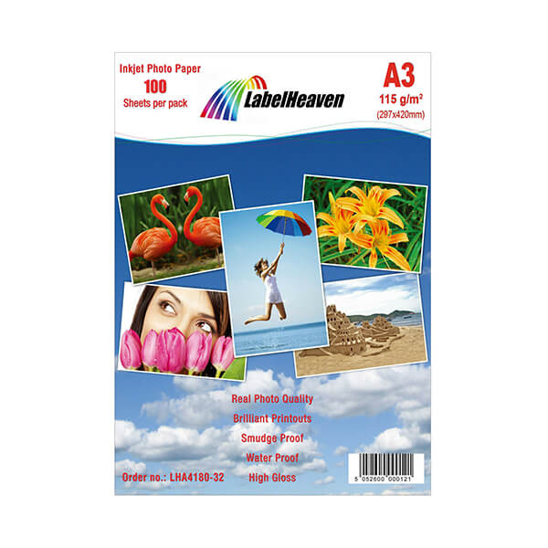 Label Heaven A3 Self Adhesive Photo Paper Weight 115 GSM