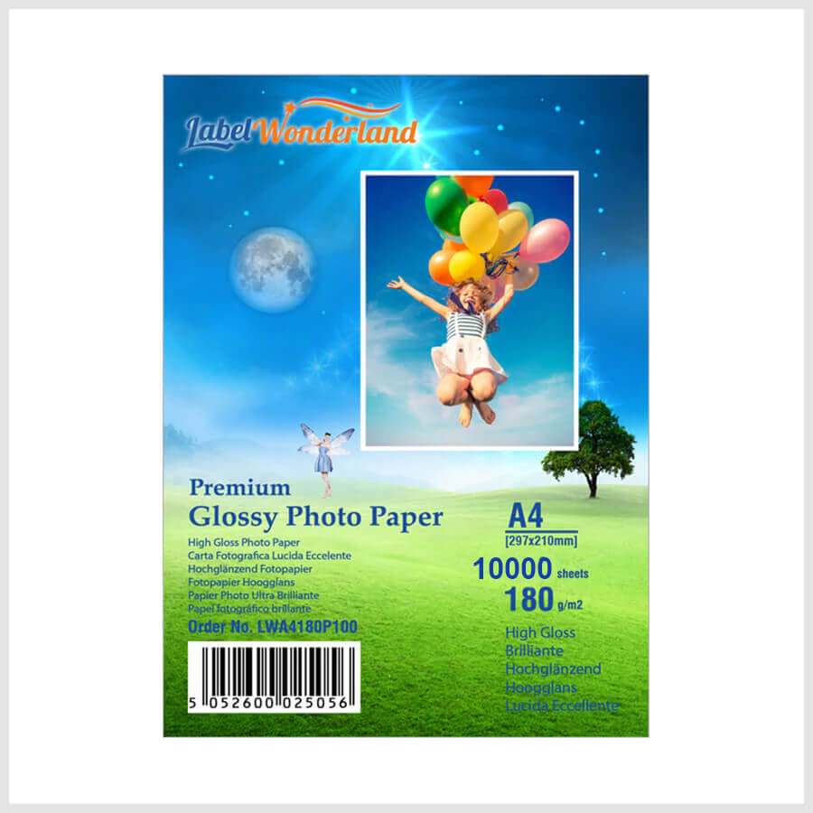 Label Wonderland A4 Glossy Photo Paper weight 180 GSM