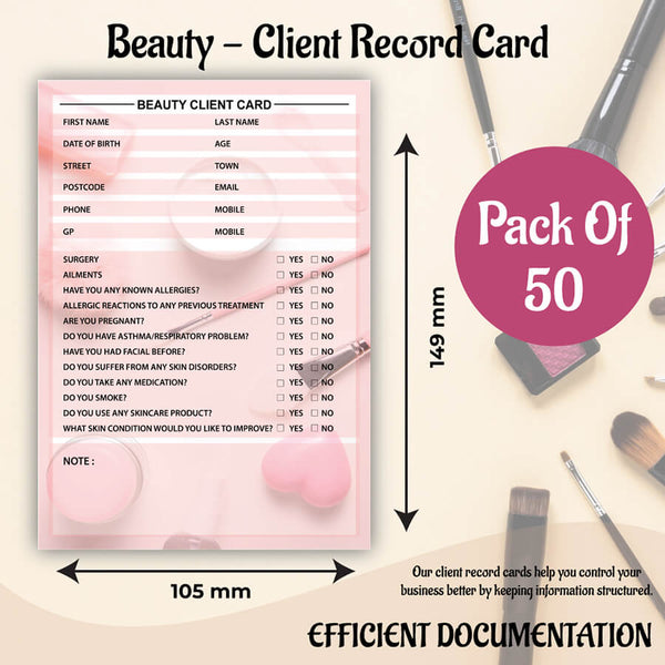 Beauty Client Record Card
