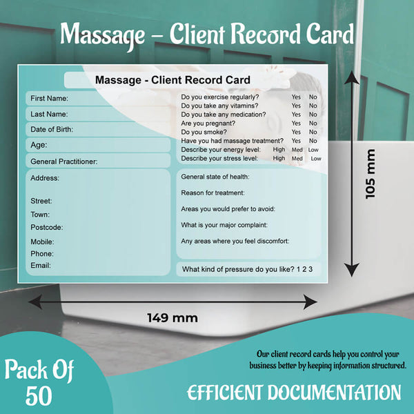 Massage Client Record Card