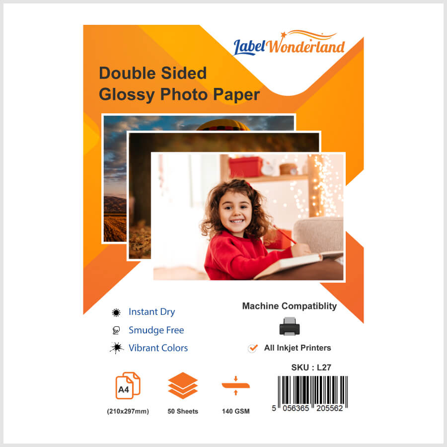 A4 Inkjet Double Sided Glossy Photo Paper 140 GSM