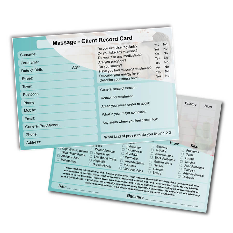 Massage Client Record Card