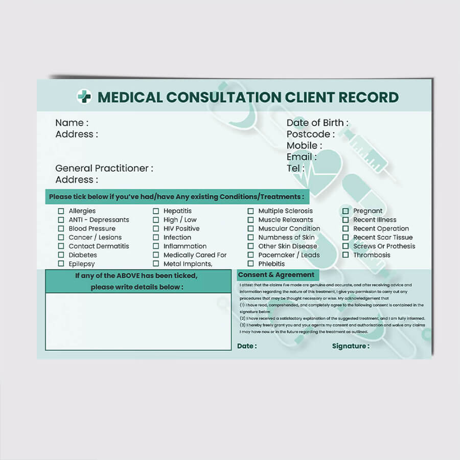 Medical Consultation Client Record Card