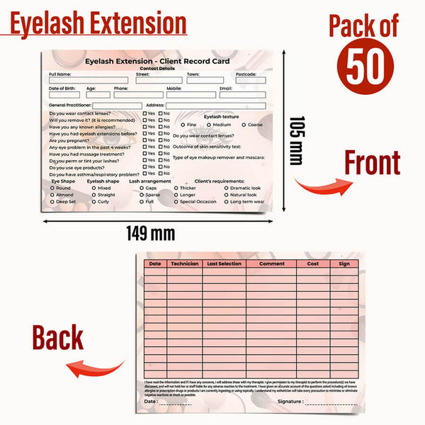Eyelash Extensions Client Record Card