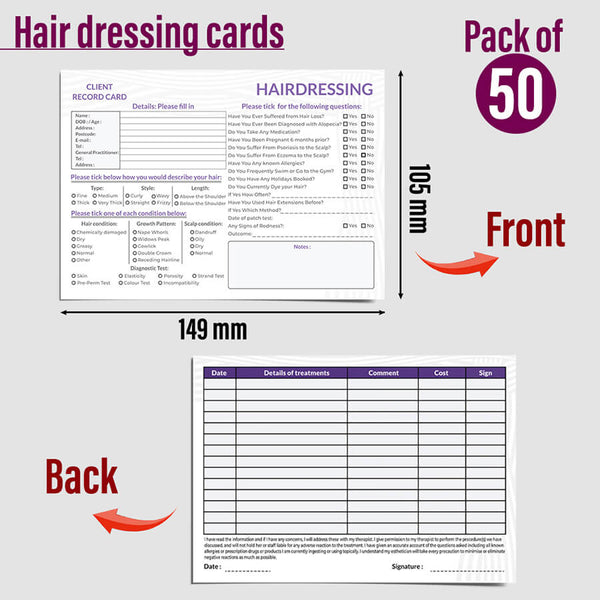 Hairdressing Client Record Card