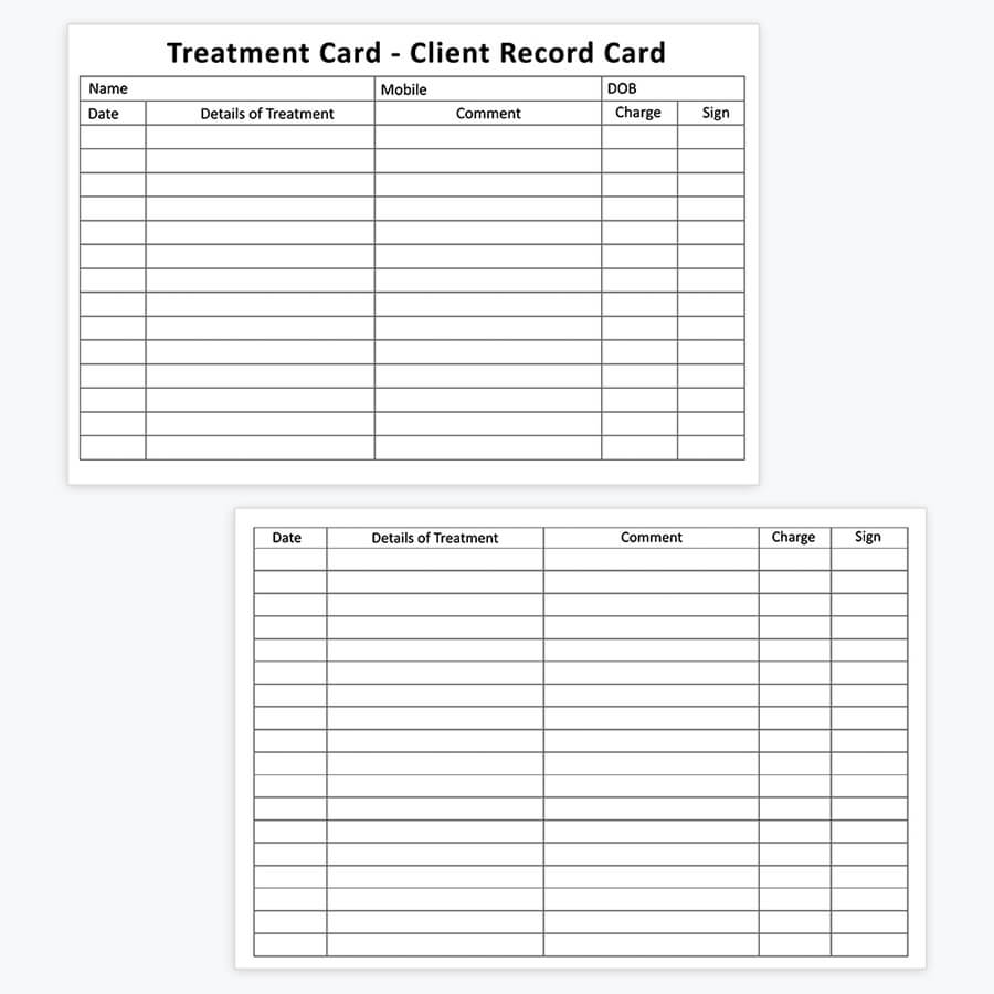 Generic Treatment Card - A6