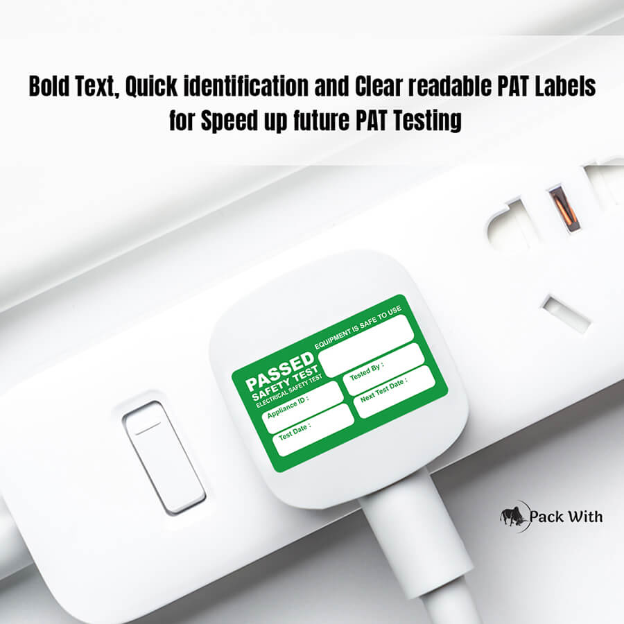 Personalised PAT Test Labels Passed & Failed Electrical Safety